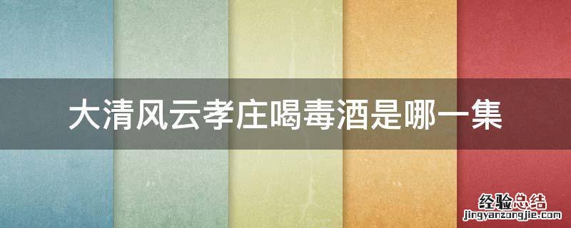 大清风云孝庄喝毒酒是哪一集