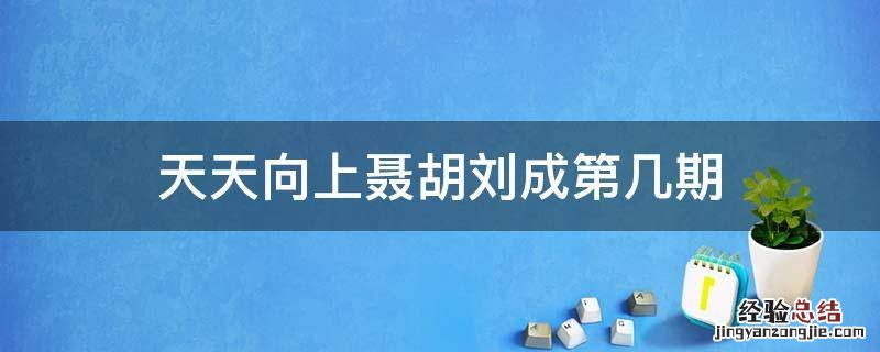 天天向上胡军是哪期 天天向上聂胡刘成第几期