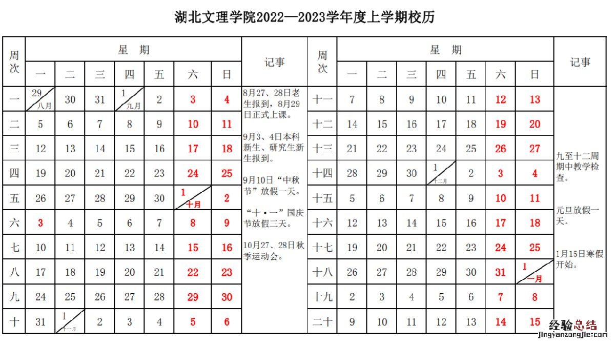 湖北文理学院理工学院校历 湖北文理学院校历表图片