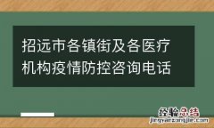 招远市各镇街及各医疗机构疫情防控咨询电话