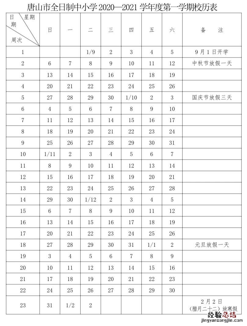 唐山幼儿园小学初中高中大学开学时间最新消息