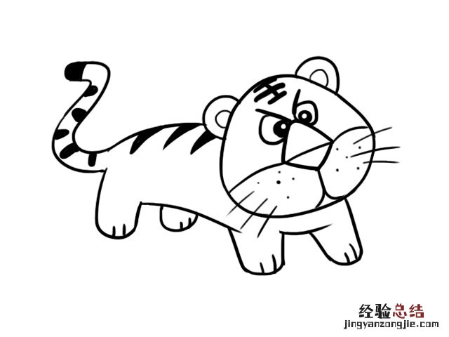 老虎简笔画卡通图片 老虎简笔画