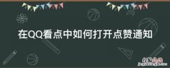 在QQ看点中如何打开点赞通知 qq如何看点赞消息
