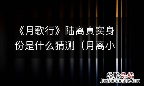 月离小说人物 《月歌行》陆离真实身份是什么猜测