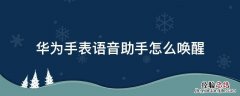 华为手表语音助手怎么唤醒 华为手表怎么呼唤语音助手