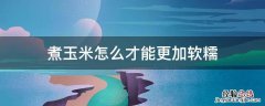 玉米怎么可以煮的软糯 煮玉米怎么才能更加软糯