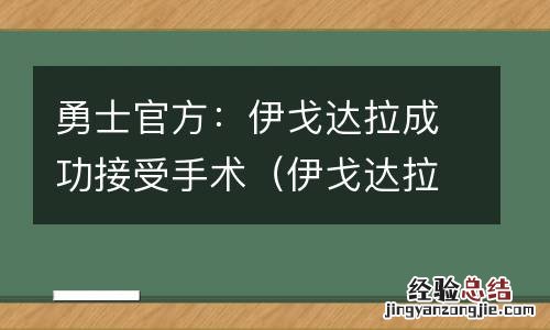 伊戈达拉来勇士 勇士官方：伊戈达拉成功接受手术