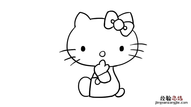 Kt猫简笔画 kt猫简笔画彩色
