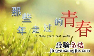 关于青春的名段摘抄 关于青春的名句摘抄