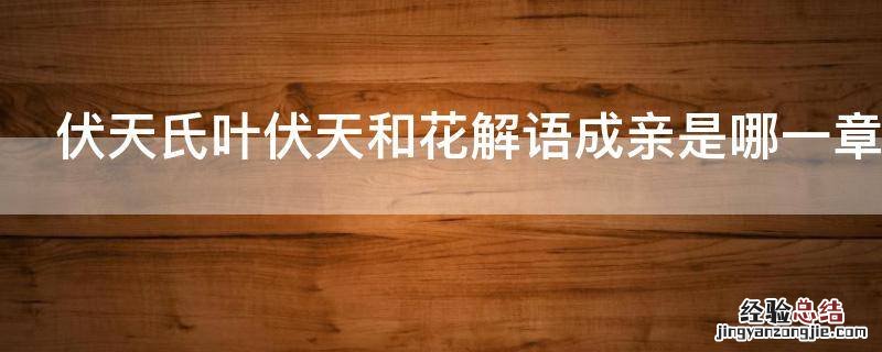 伏天氏叶伏天和花解语成亲是哪一章 伏天氏叶伏天和花解语第一次