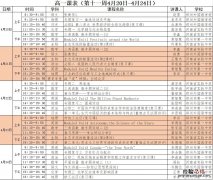 河南名校同步课堂第十一周高中课程表