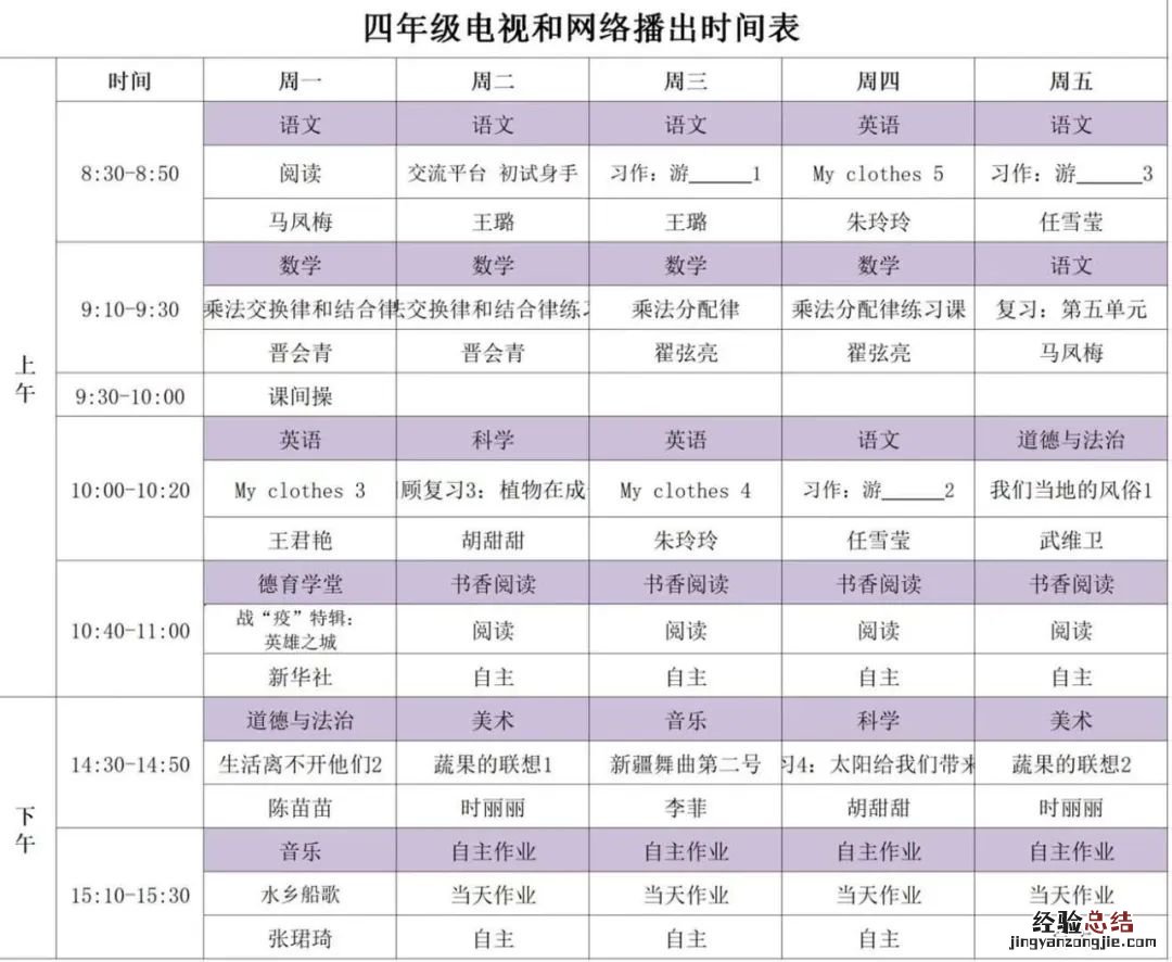 河南名校同步课堂第十周小学课程表 河南省网课名校同步课堂链接