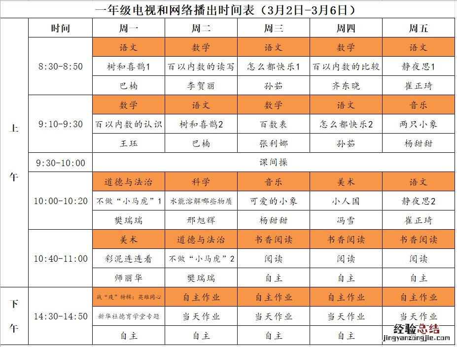 河南省中小学课程直播 河南名校直播课堂小学三月课程表