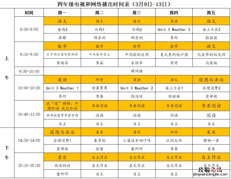 河南省中小学课程直播 河南名校直播课堂小学三月课程表