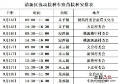 宣传新冠疫苗流动车接种点 清新新冠疫苗移动接种车接种安排表