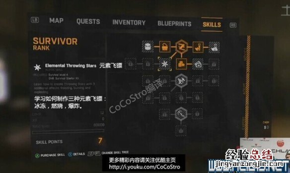 《消逝的光芒》有什么技能 消逝的光芒技能等级