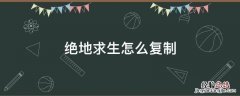 绝地求生怎么复制 绝地求生怎么复制粘贴代码