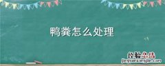 鸭粪怎么处理 鸭粪怎么处理成肥料