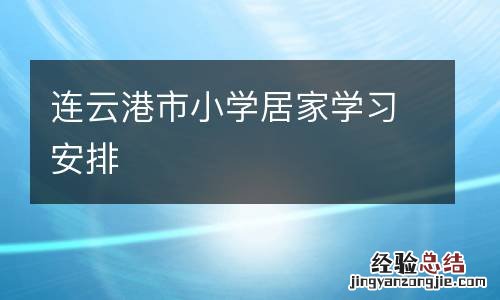 连云港市小学居家学习安排