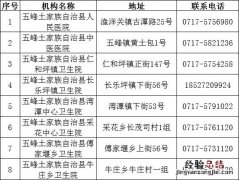 宜昌五峰发热门诊联系电话+具体地址