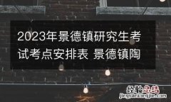 2023年景德镇研究生考试考点安排表 景德镇陶瓷大学研究生考试大纲