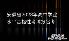 安徽省2023年高中学业水平合格性考试报名考试费缴费流程