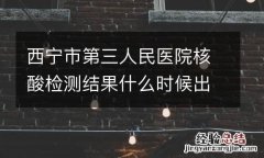 西宁市第三人民医院核酸检测结果什么时候出？
