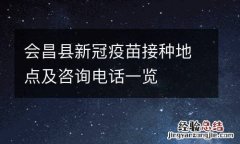 会昌县新冠疫苗接种地点及咨询电话一览