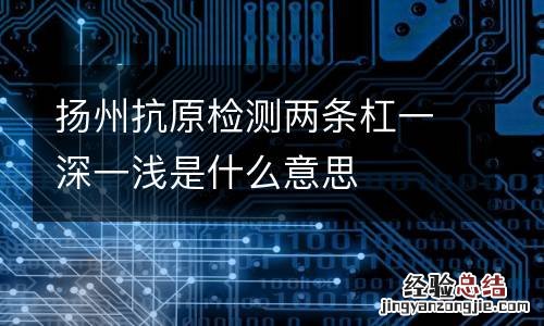 扬州抗原检测两条杠一深一浅是什么意思