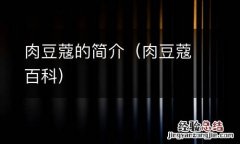 肉豆蔻百科 肉豆蔻的简介