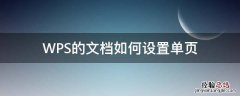 wps中如何单页设置 WPS的文档如何设置单页
