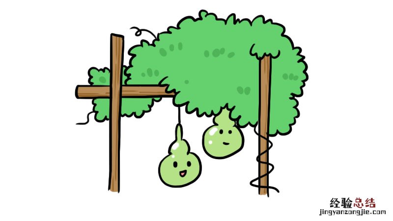 瓜藤架简笔画 瓜架简笔画怎么画