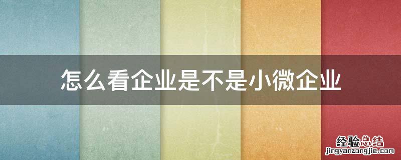 如何看是不是小微企业 怎么看企业是不是小微企业