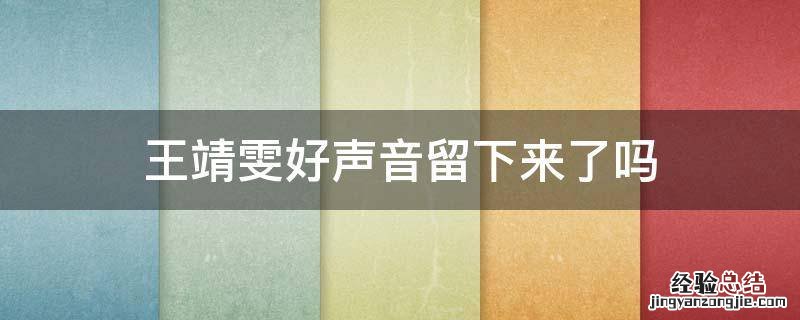 王靖雯好声音留下来了吗 王靖雯上好声音了