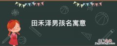 姓田有寓意的男孩名字 田禾泽男孩名寓意