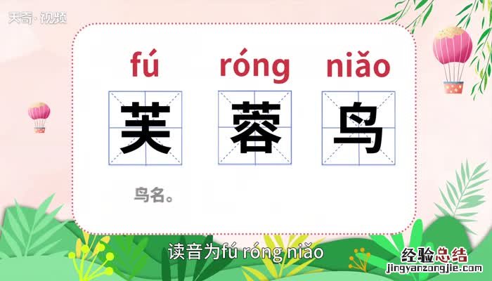 芙蓉鸟的意思是什么 芙蓉鸟的意思
