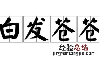 白发苍苍什么意思 白发苍苍的含义