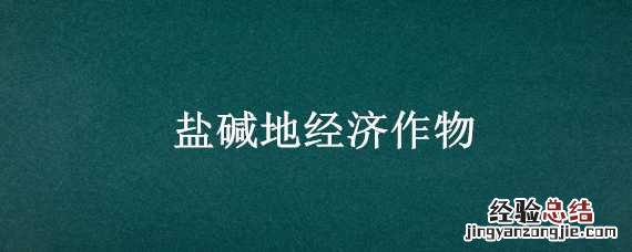 盐碱地 作物 盐碱地经济作物
