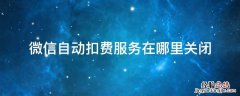 微信自动扣费服务在哪里关闭 如何关闭微信自动扣费服务