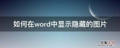怎么显示隐藏的图片 如何在word中显示隐藏的图片