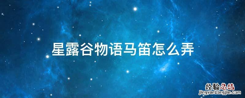 星露谷物语马笛子 星露谷物语马笛怎么弄