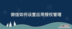 微信授权管理怎么添加应用到授权管理 微信如何设置应用授权管理