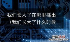 我们长大了什么时候播出 我们长大了在哪里播出