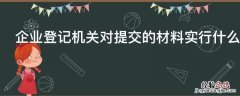企业登记机关对提交的材料实行什么审查