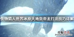 怪物猎人世界冰原黑龙怎么打 怪物猎人世界冰原天地皇帝龙怎么打
