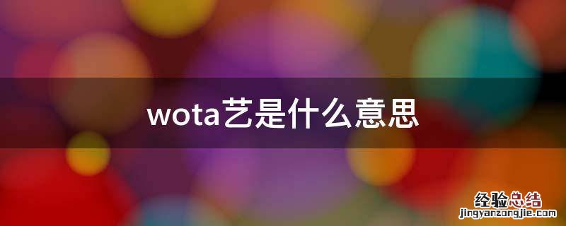 WOTA艺 wota艺是什么意思