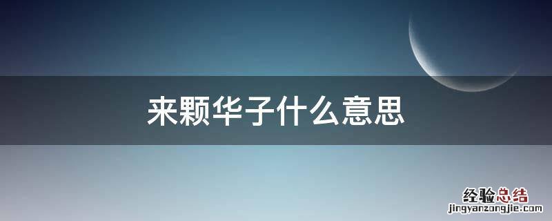 来颗华子怎么回 来颗华子什么意思