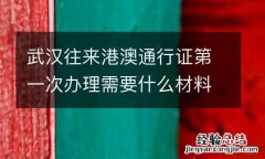 武汉往来港澳通行证第一次办理需要什么材料