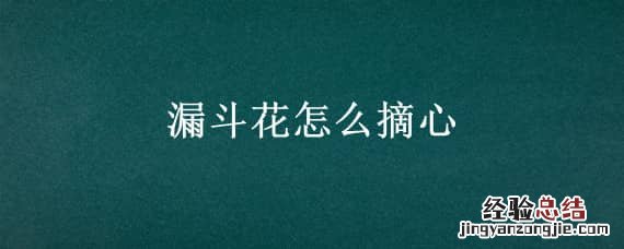 漏斗花怎么摘心 漏斗菜花图片
