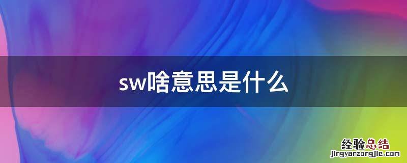 sw是什么意思 sw啥意思是什么